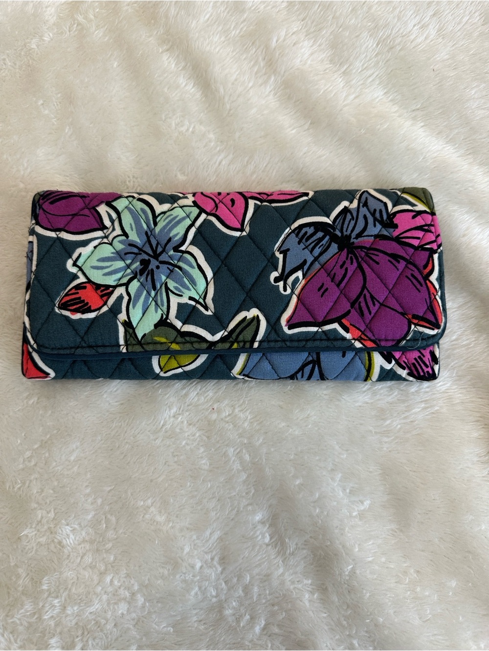 Vera Bradley RFID Trifold Wallet-Falling Flowers